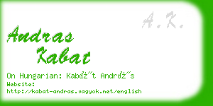 andras kabat business card